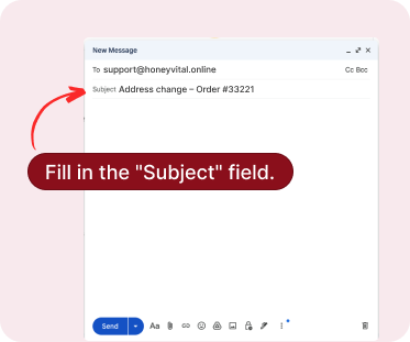 Screenshot showing subject line field